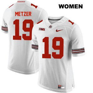 Women's NCAA Ohio State Buckeyes Jake Metzer #19 College Stitched Authentic Nike White Football Jersey TP20L88QE